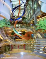 ID 2875 EXPLORER OF THE SEAS (2000/137308grt/IMO 9161728) - The Centrum with stairs up to The Royal Promenade.